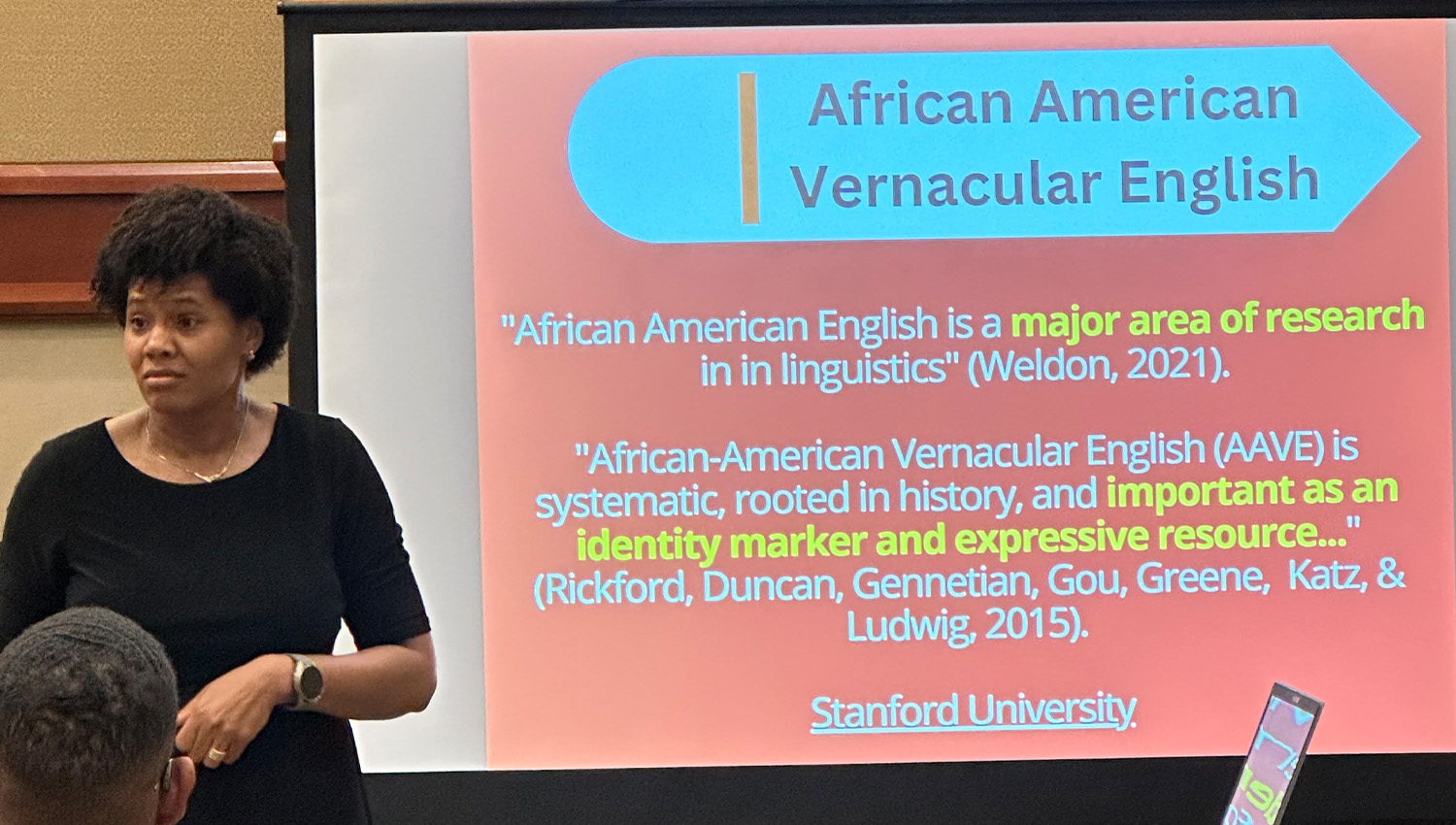 Dr. Hill presenting at National Black Deaf Advocates Conference.