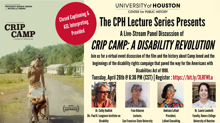 A Live Stream Panel Discusion of Crip Camp: A Disability Revolution