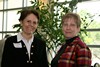 Joan Ifland (left) with a conference attendee