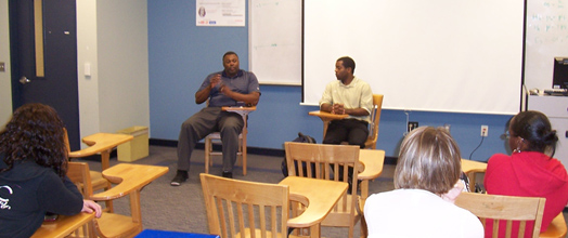 Leroy Burrell, UH Track & Field Coach, and Sean Golden, Gymnastic club coach