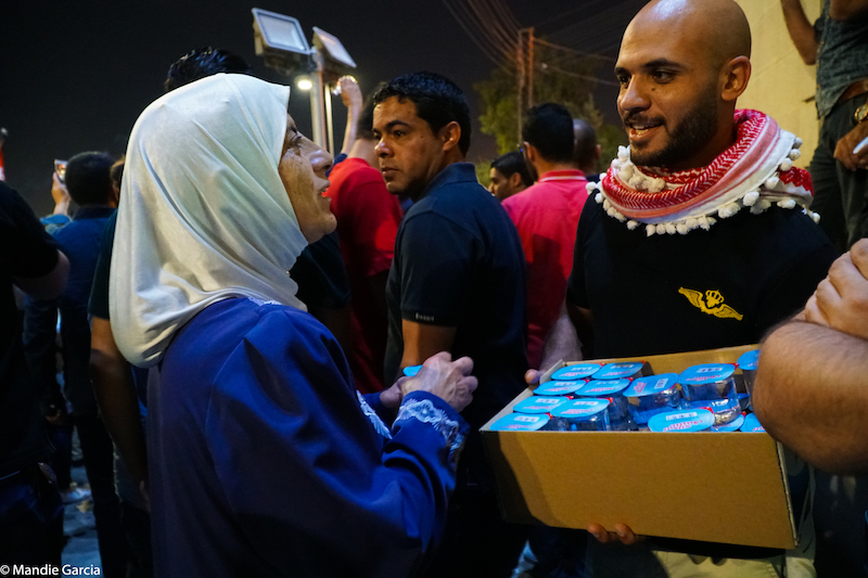 The protester and the volunteer