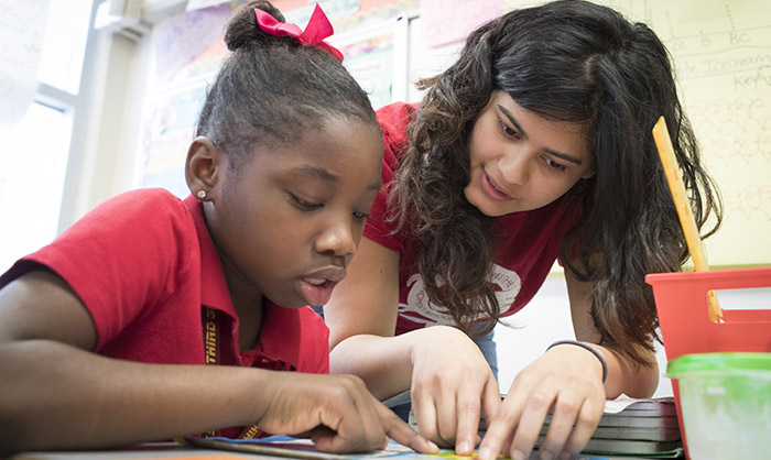 child being tutored