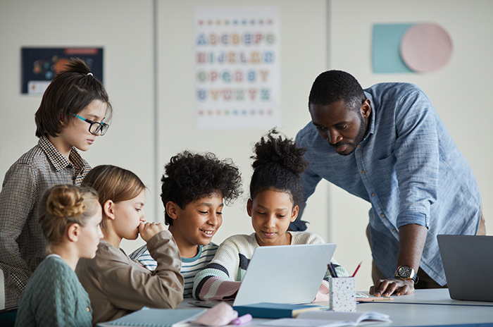 Students with teachers