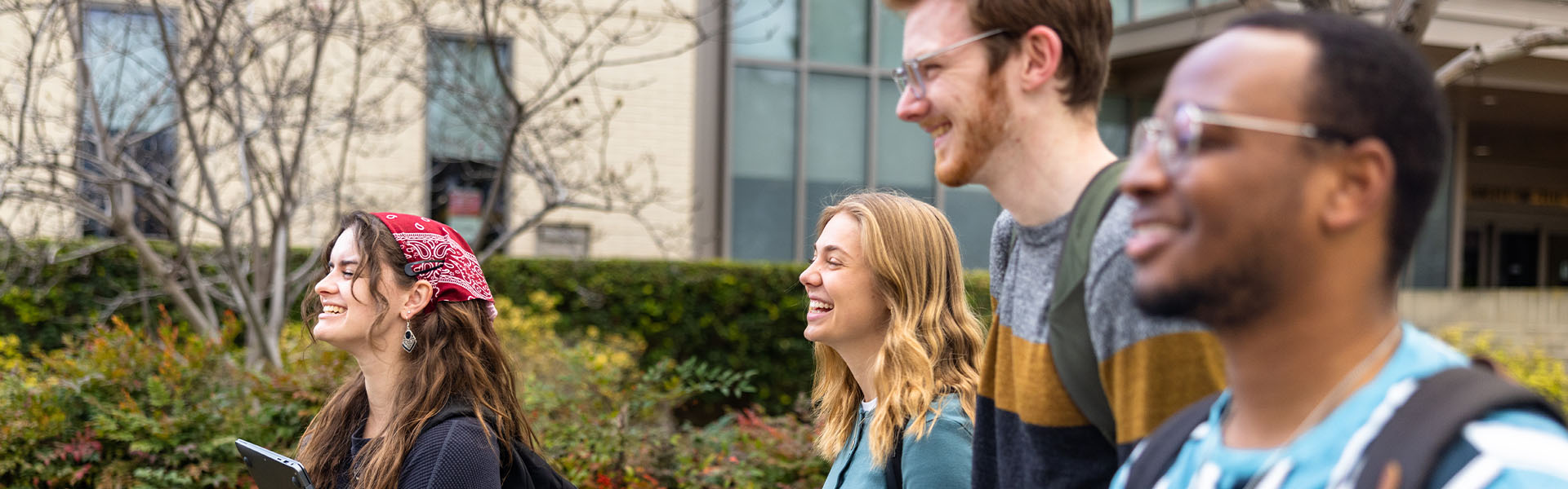 students walking together on campus