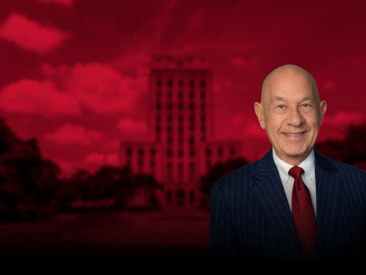 Luncheon graphic featuring Houston Mayor John Whitmire