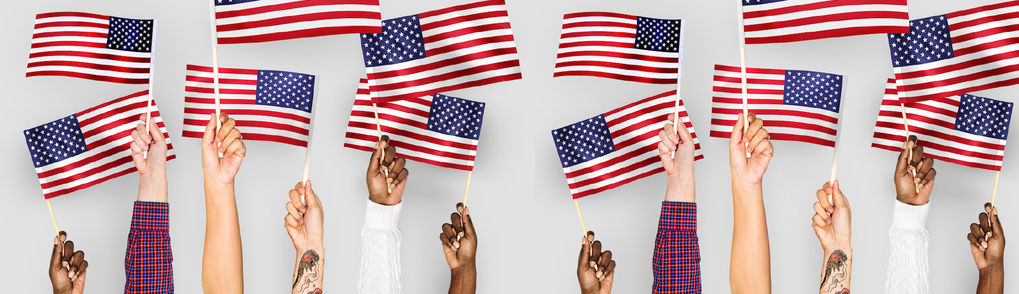 Hands with US Flag