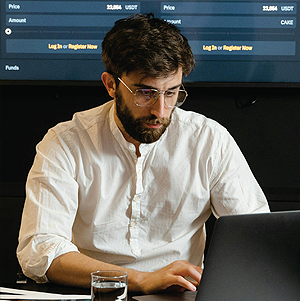 Man using laptop