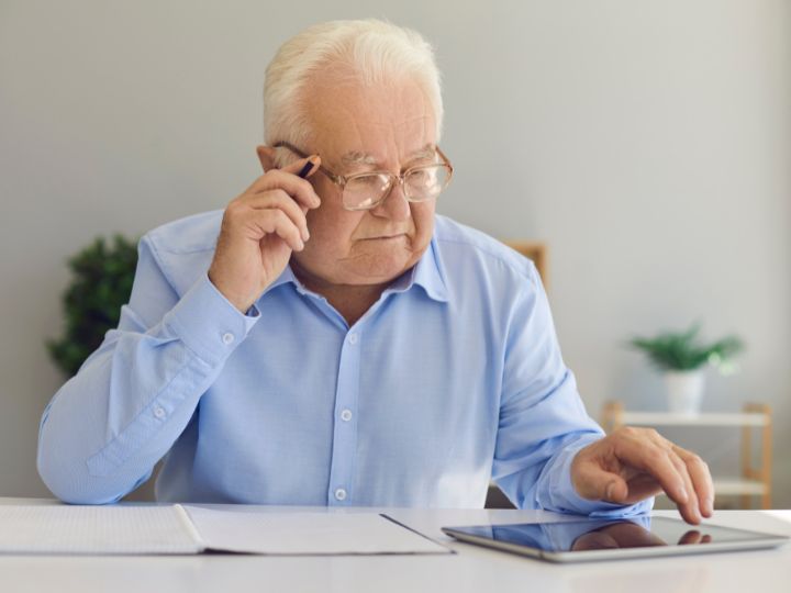 Older person at computer