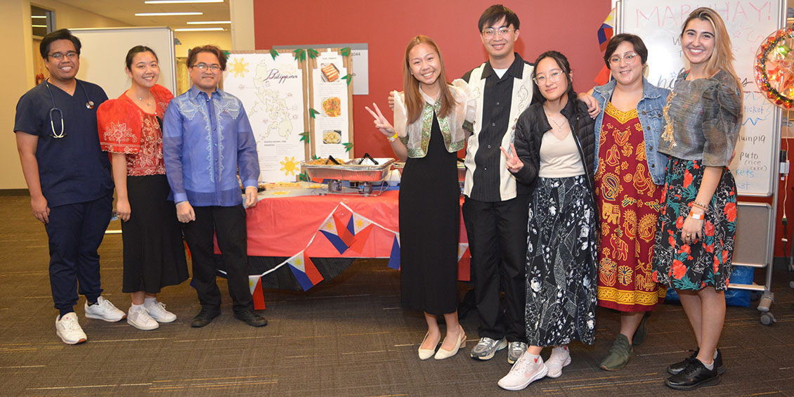 Group of students celebrating the Philippines