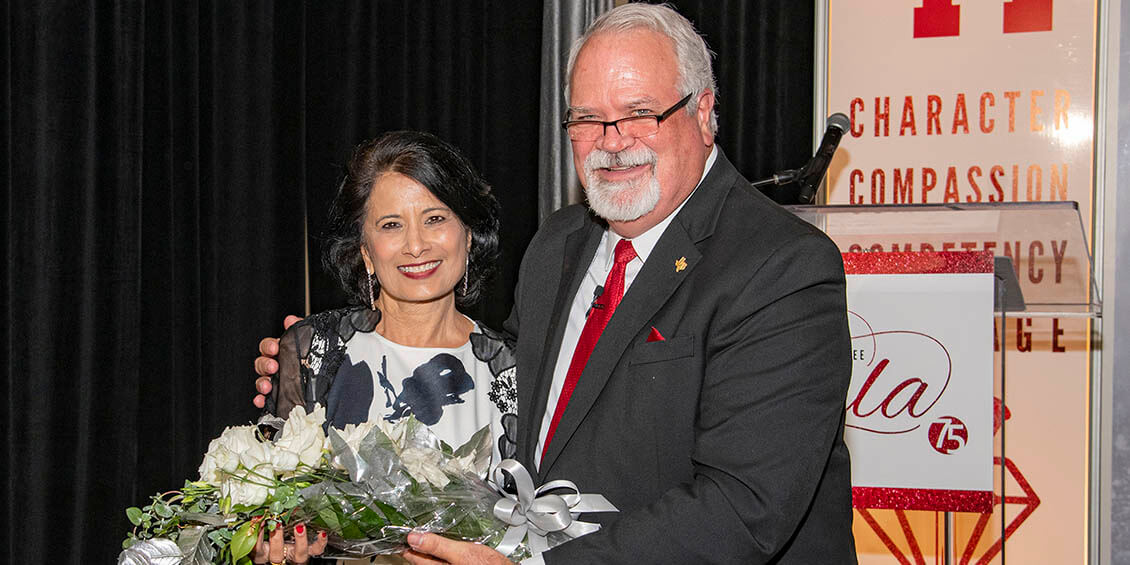 uh president khator and dean pritchard