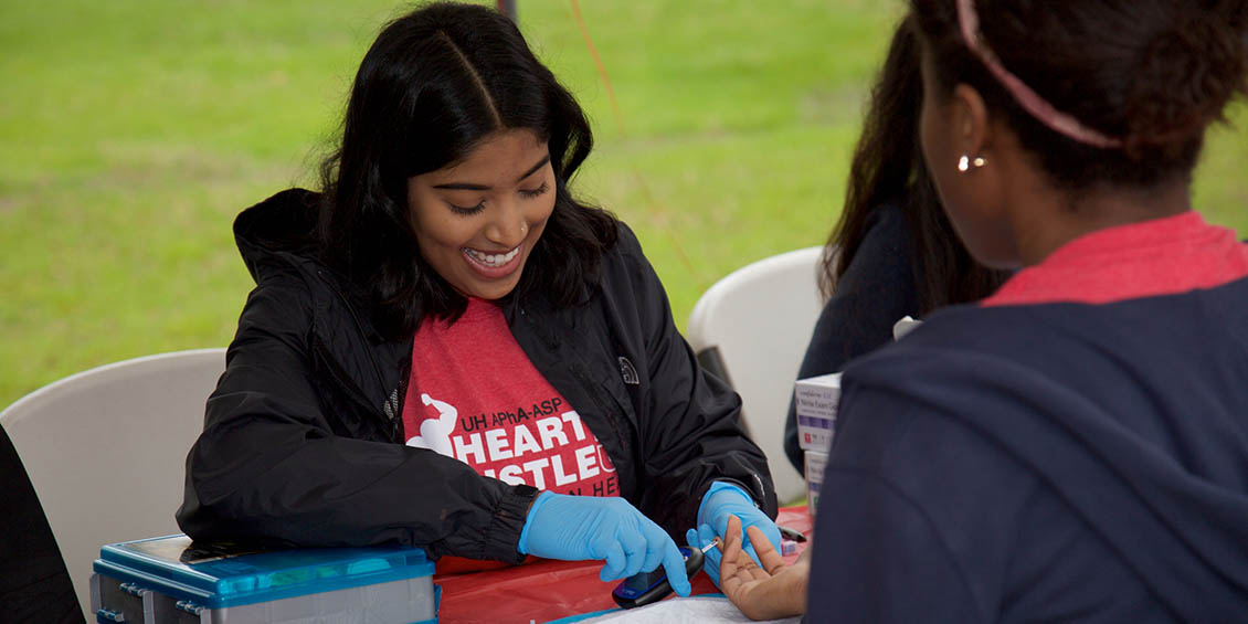 photo of student doing screening