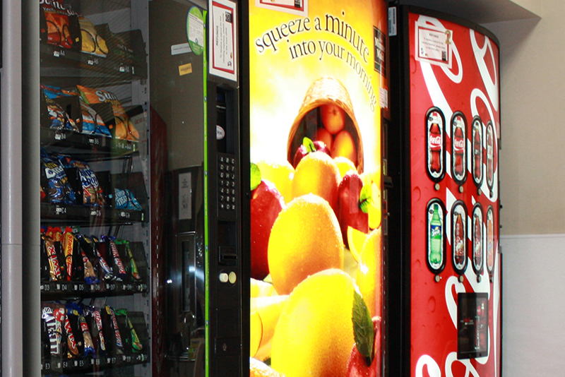 Vending machines in student lounge