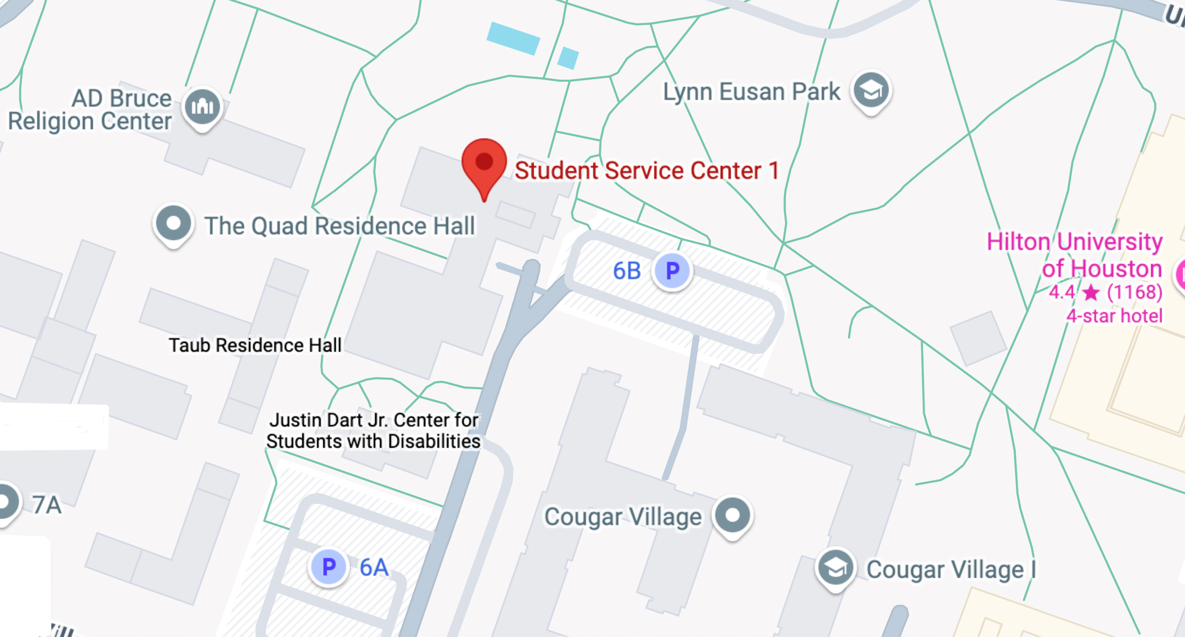 map of UH Student Service Center 1